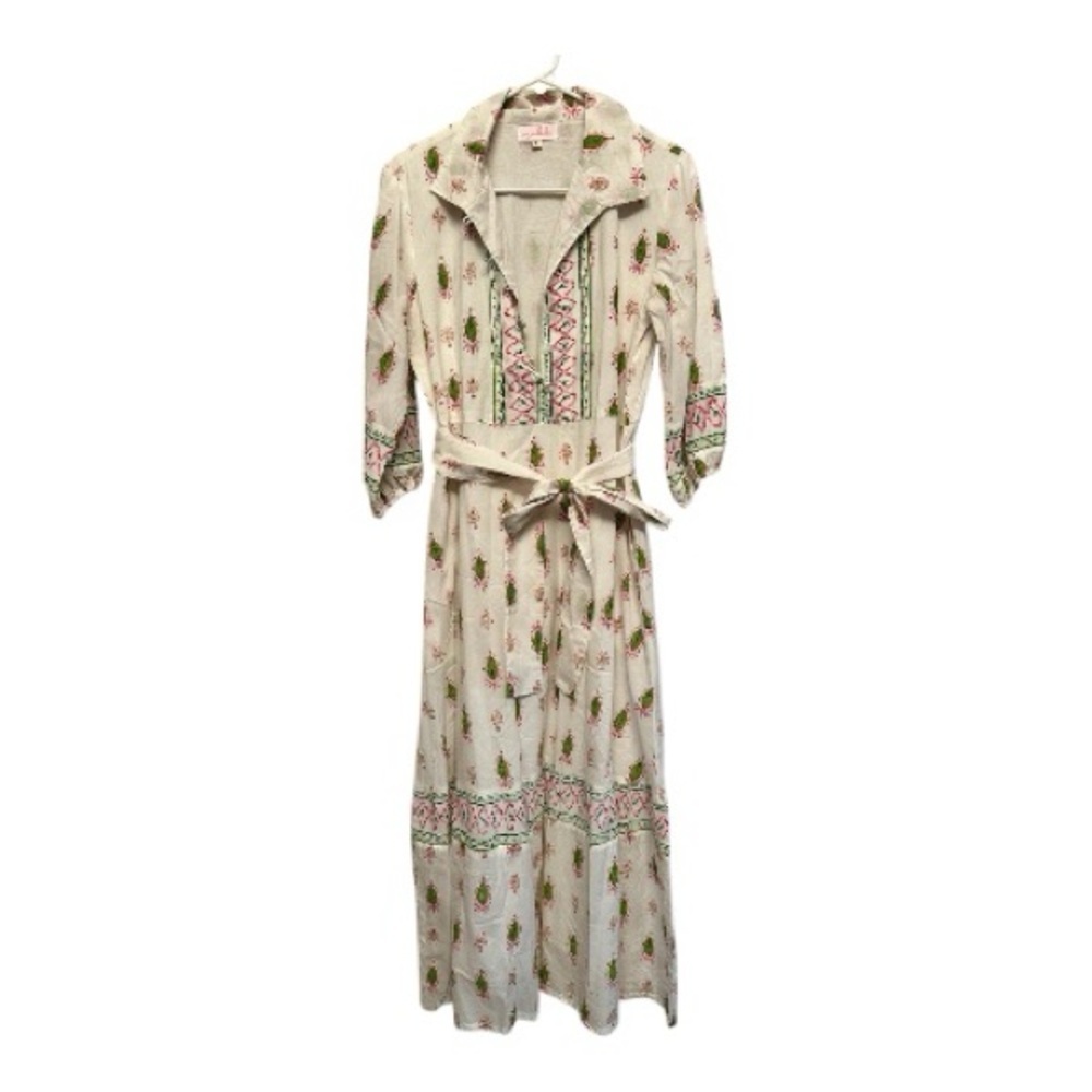 Mary Marshmallow Bohemian Long Sleeve Maxi Dress with Belt Small